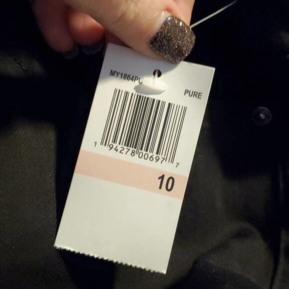 Seven7 Black Denim Jeans with Patterned Cuff Detail, Slim Fit, Cropped Size 10 - Picture 6 of 8